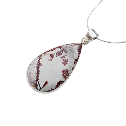 Sonora Dendrite Gemstone Silver Pendant, 92.5 Sterling Silver Jewelry Pendant, 44x22x7mm