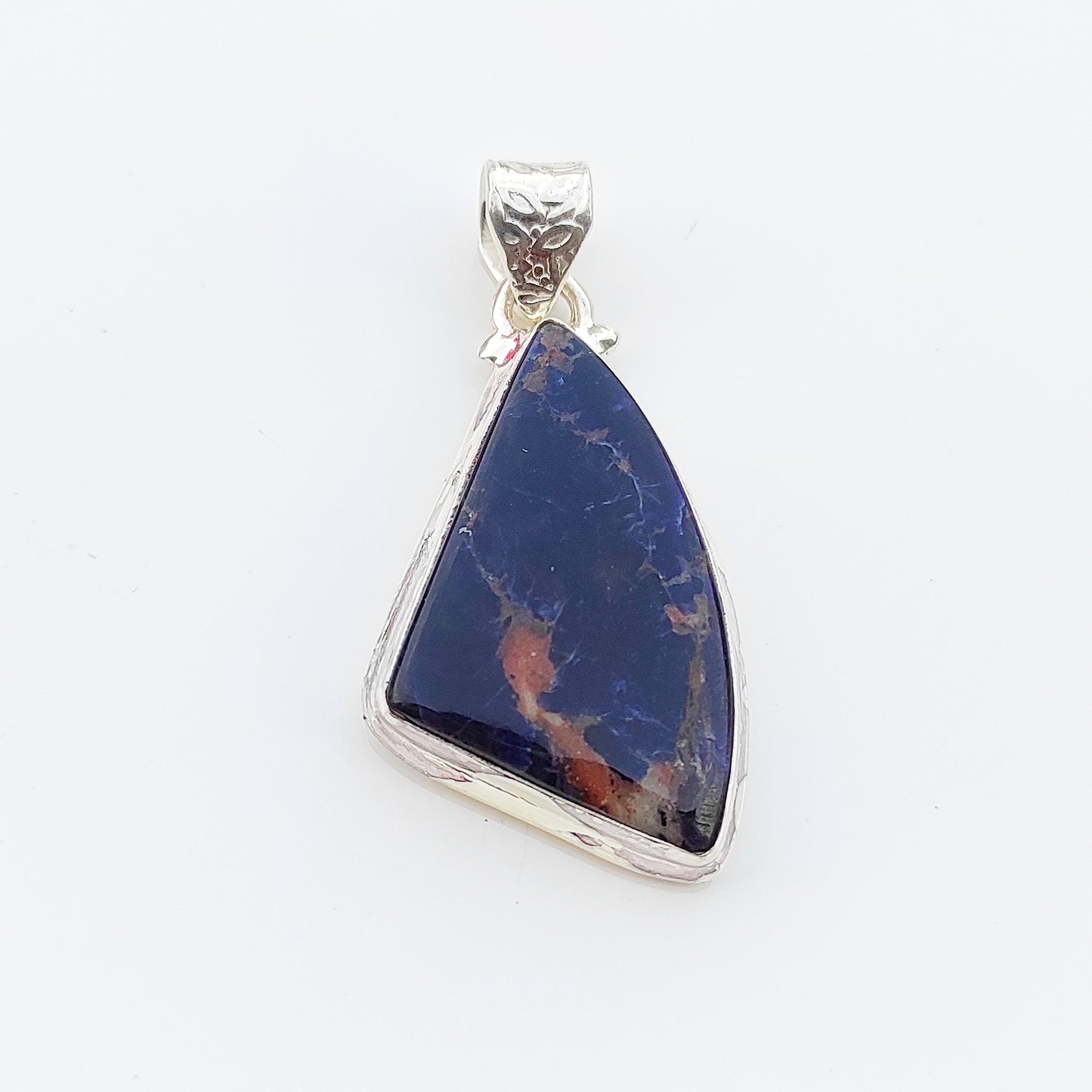 Sodalite Gemstone Silver Jewelry Pendant, 92.5 Sterling Silver Fashion Jewelry Pendant, Fancy Shape Handmade Necklace For Party Wear - 36x20x6 mm