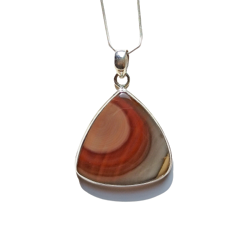 Imperial Jasper Gemstone Silver Jewelry Pendant, Trillion Shape Silver Pendant, 92.5 Statement Charm Pendant, 34x29x4mm Approx.