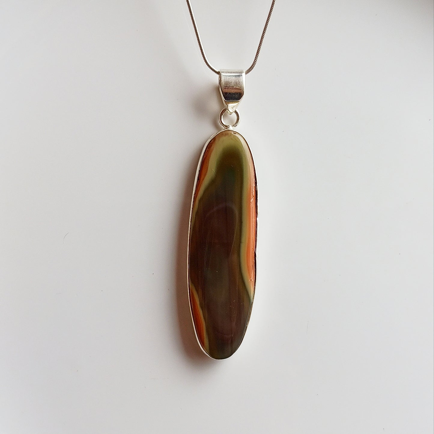 Imperial Jasper Gemstone Pendant, 925 Sterling Solid Silver Pendant, Handmade Fashion Jewelry Pendant, Gift For Her, 40Ct