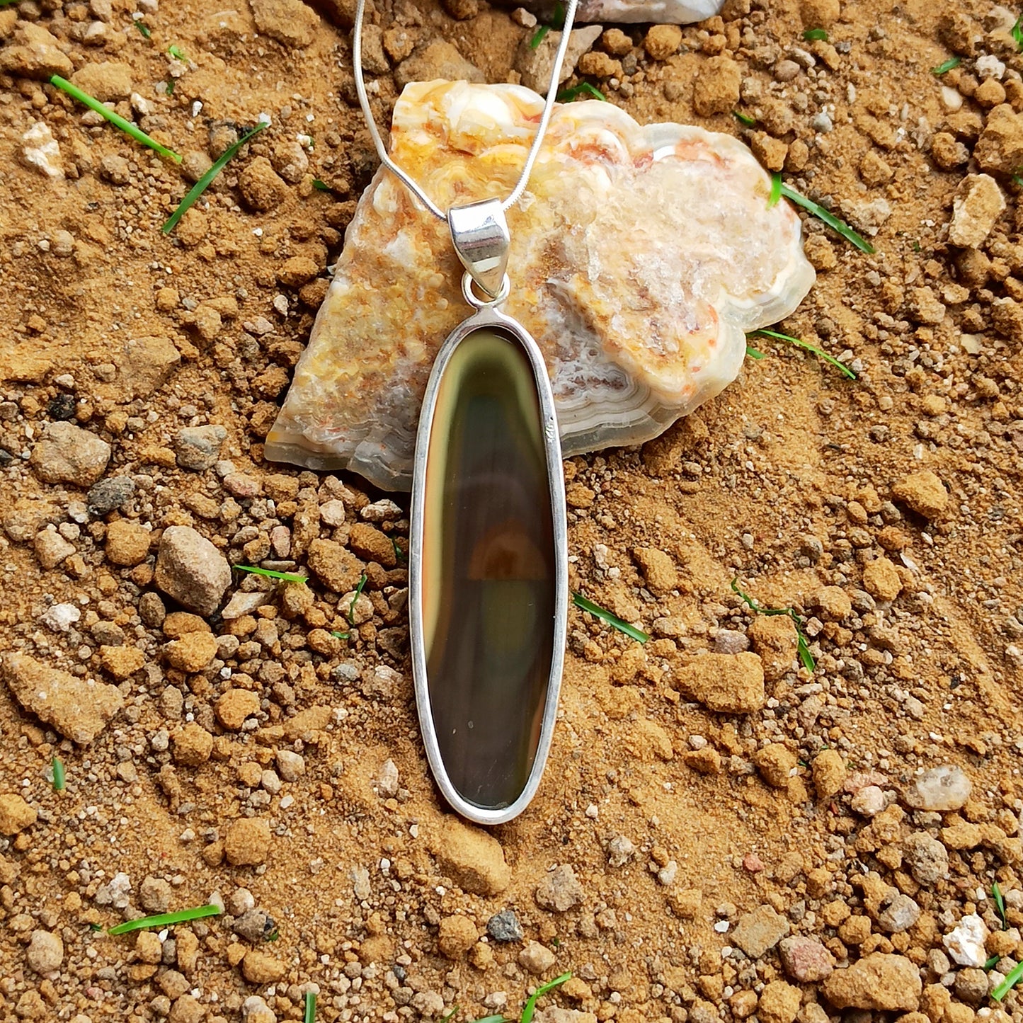 Imperial Jasper Gemstone Pendant, 925 Sterling Solid Silver Pendant, Handmade Fashion Jewelry Pendant, Gift For Her, 40Ct