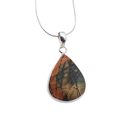 Superb Quality Sterling Silver Pendant Cherry Creek Jasper Gemstone Jewelry