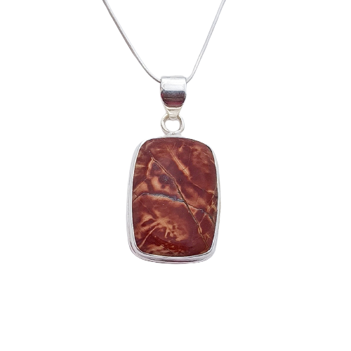 Cherry Creek Jasper Edelstein Silber Anhänger, 925 Sterling Silber Edelstein Charm Anhänger Halskette, 6 Gramm 