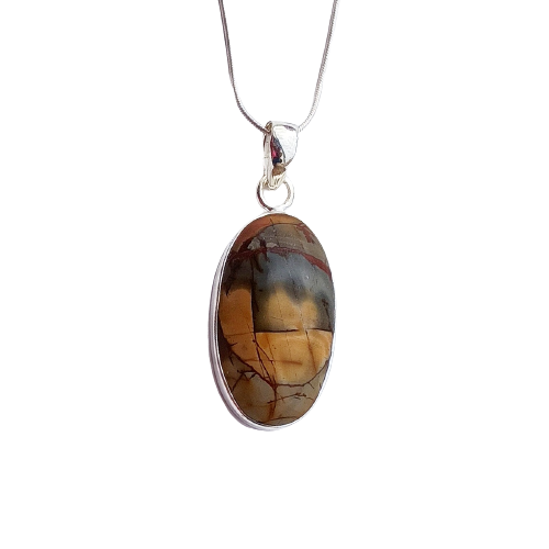 Fabulous Cherry Creek Jasper Gemstone 925 Sterling Silver Pendant