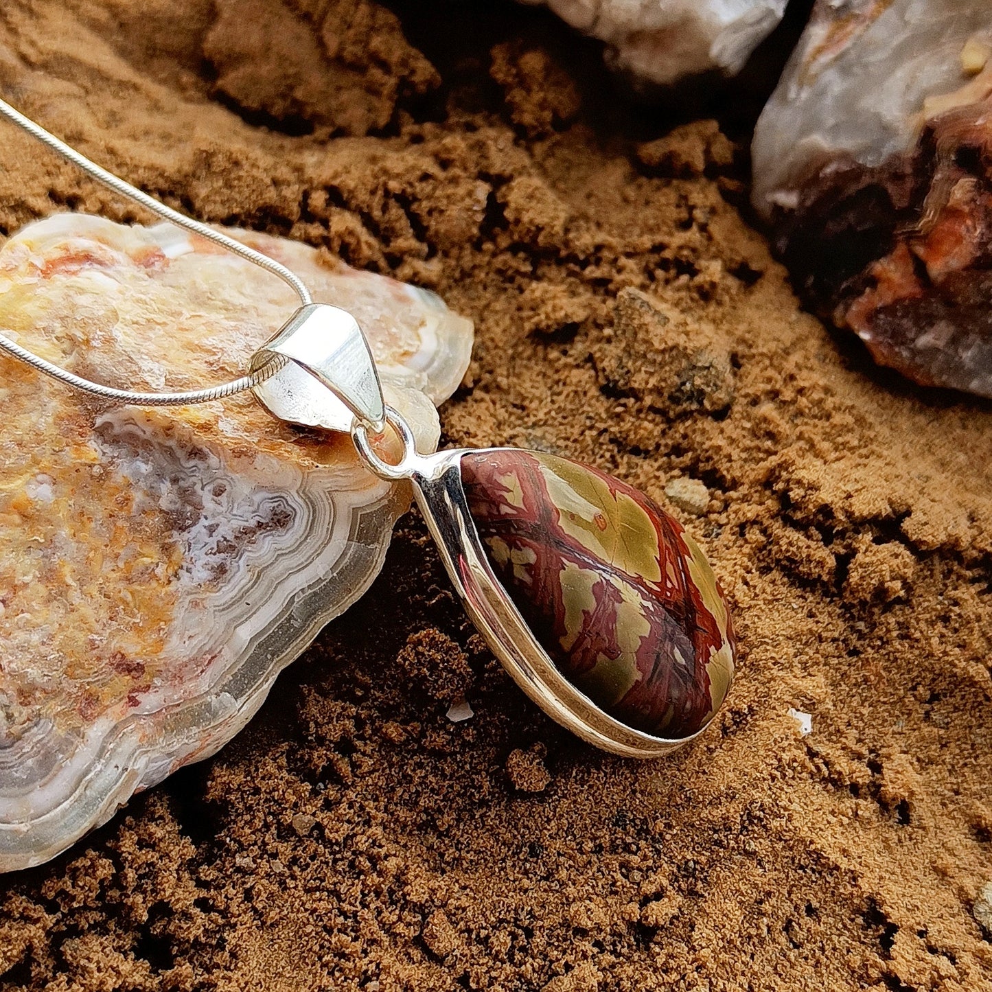 Excellent Quality Cherry Creek Jasper Pendant Gemstone Necklace