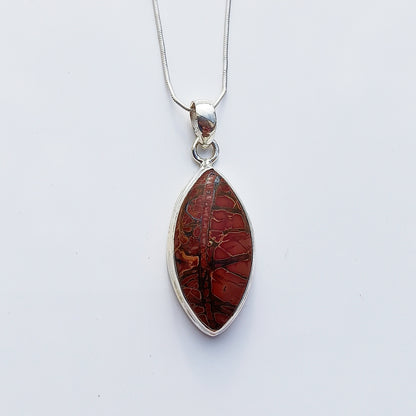 Gorgeous Cherry Creek Jasper Sterling Silver Pendant