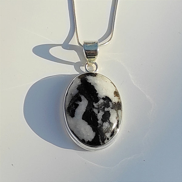 Zebra Jasper Gemstone Silver Pendant Solid 925 Sterl