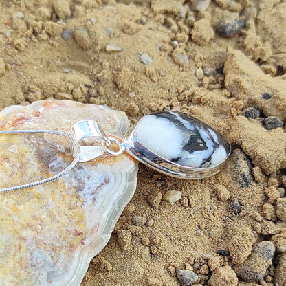 Zebra Jasper Gemstone Silver Pendant Solid 925 Sterling Silver Square Gemstone Charm Pendant Necklace, 38x18x7mm Approx.