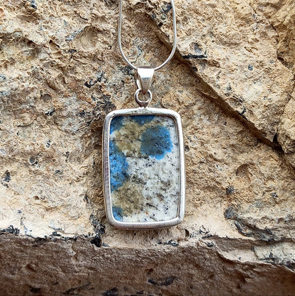 K2 Jasper Gemstone Silver Pendant Solid 925 Sterling Silver K2 Jasper Gemstone Cushion Shape Charm Pendant 38x22x6mm