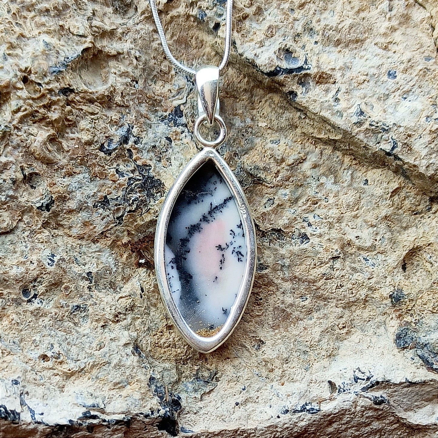 Sterling Silver Dendritic Agate Pendant Gemstone Jewelry