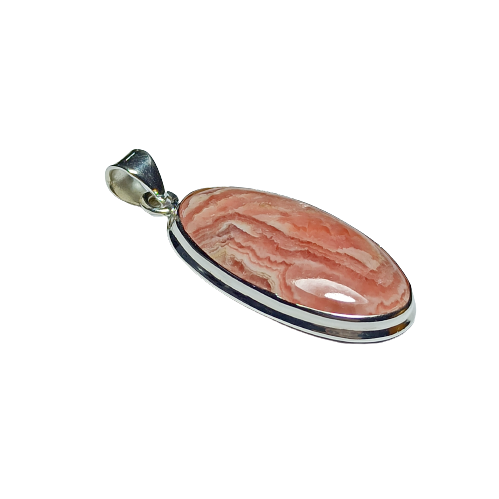 Rhodochrosite Gemstone Silver Pendant, Solid 925 Sterling Silver Charm Pendant Rhodochrosite Statement Pendant, 39x19x6mm