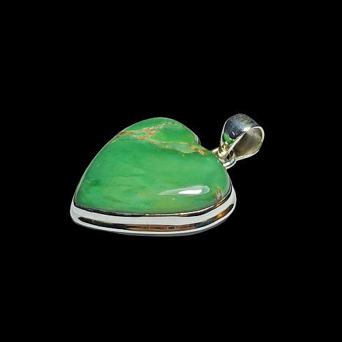 Variscite Solid Gemstone Silver Pendant, 925 Sterling Silver Charm Pendant Variscite Statement Pendant, 29x25x6mm