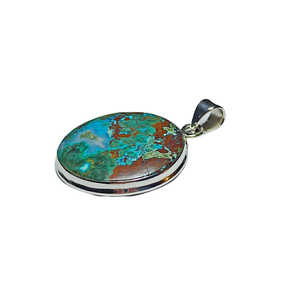 925 Sterling Silver Chrysocolla Pendant Gemstone Jewelry