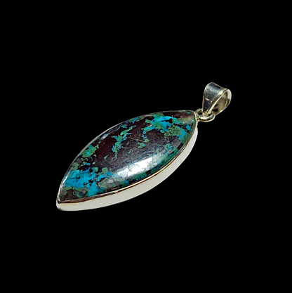 Beautiful Chrysocolla Pendant Gemstone 925 Sterling Silver Necklace