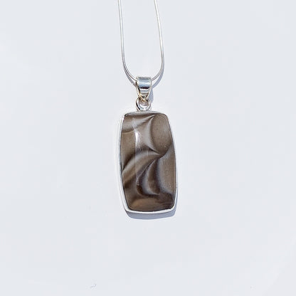 Beautiful Polish Flint 925 Sterling Silver Pendant