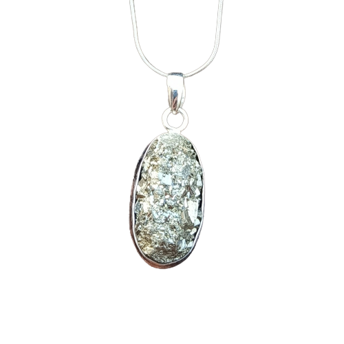 Natural Pyrite Druzy Gemstone Silver Pendant, 925 Sterling Silver Pendant, Oval Shape Silver Pendant, 32x14x8