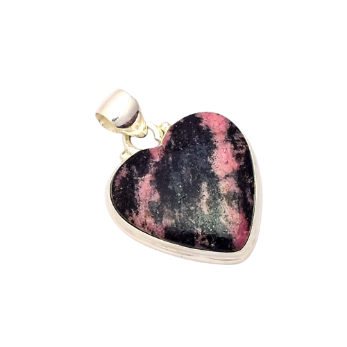 Rhodonite Gemstone Silver Fashion Jewelry Pendant, 925 Sterling Silver Gemstone Necklace For Party Wear - 39x24x6mm Approx.