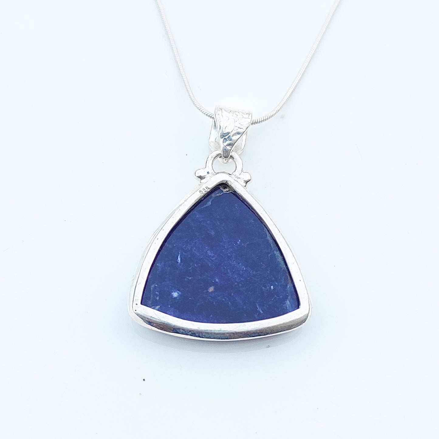 Sodalite Gemstone Silver Jewelry Pendant, 92.5 Sterling Silver Fashion Jewelry Pendant, Trillion Shape Handmade Necklace For Party Wear - 29x26x5 mm