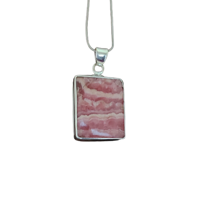 Rhodochrosite Solid 925 Sterling Silver Charm Pendant Rhodochrosite Statement Pendant, Cushion Shape Pendant, 29x21x7mm