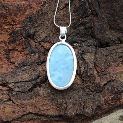 Blue Opal Silver Pendant Gemstone Jewelry