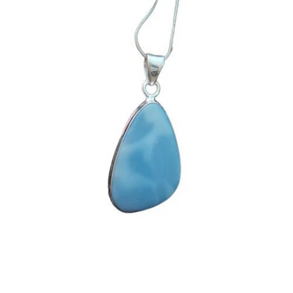 Blue Opal Silver Pendant | Ocean-Inspired Elegance