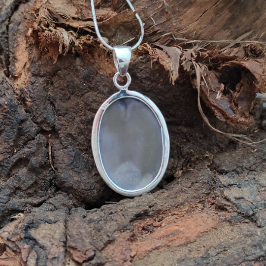 Natural Tiffany Jasper Cabochon Pendant - 925 Sterling Silver Pendant - Statement Pendant - Oval Shape Pendant - 30Ct