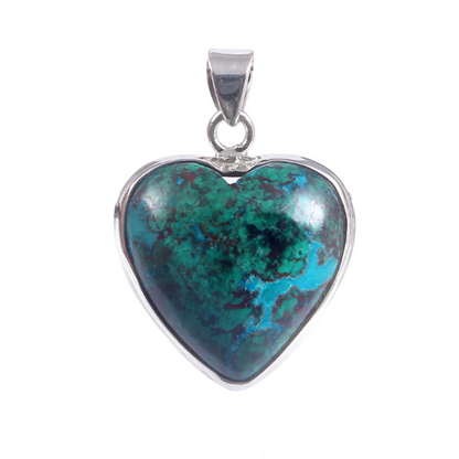 925 Silver Pendant Chrysocolla Jewelry