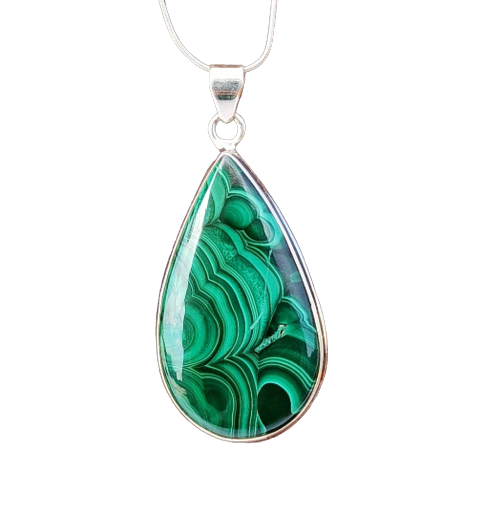 Malachite 925 Solid Sterling Silver Charm Pendant Malachite Gemstone Statement Pendant, 28x26x7mm Approx.