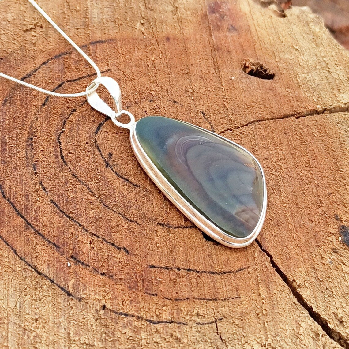 Imperial Jasper Silver Jewelry Pendant, 925 Sterling Silver Fancy Shape Pendant, Long Bride Pendant, 40x14x4mm