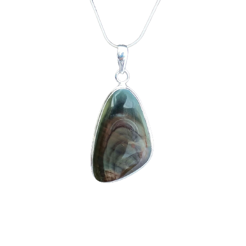 Imperial Jasper Silver Jewelry Pendant, 925 Sterling Silver Fancy Shape Pendant, Long Bride Pendant, 40x14x4mm