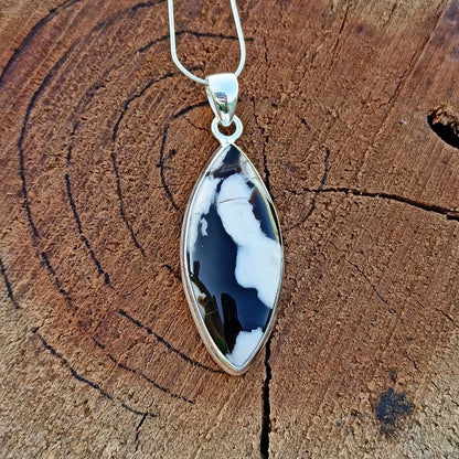 Peanut Wood Jasper Gemstone Silver Pendant, 92.5 Sterling Silver Jewelry, Marquise Shape Handmade Pendant, 42x16x5 mm Approx.