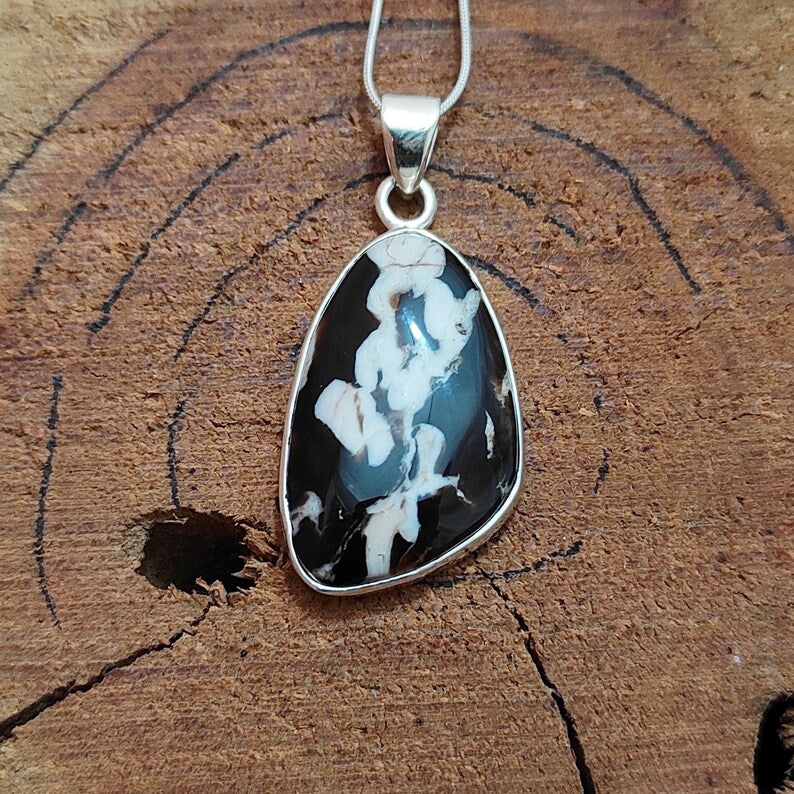 Peanut Wood Jasper Gemstone Silver Pendant, 925 Sterling Sliver Jewelry, Fancy Shape Handmade Pendant, Sterling, 34x18x6mm Approx.