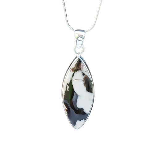 Peanut Wood Jasper Gemstone Silver Pendant, 92.5 Sterling Silver Jewelry, Marquise Shape Handmade Pendant, 42x16x5 mm Approx.