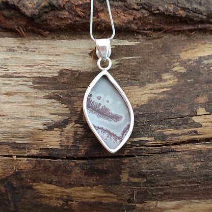 Natural Sonora Dendrite Pendant Amazing Sonora Dendrite Necklace Gemstone Solid 925 Sterling Silver Charm Pendant, 34x15x6mm Approx.